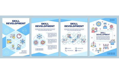Niebieski szablon broszury dotyczący rozwoju umiejętności