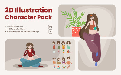 Pakiet postaci ilustracji 2D