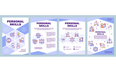 Plantilla púrpura para folleto de habilidades personales