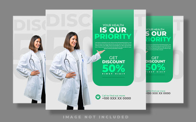 Bannière de publication minimale sur les médias sociaux de la clinique de santé médicale