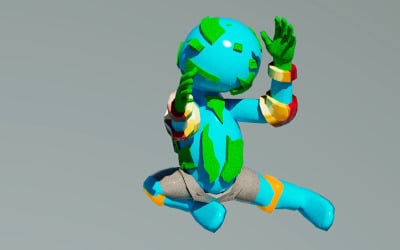 Earth Man 3d model Rigged And Animated VR / AR / low-poly 3d model