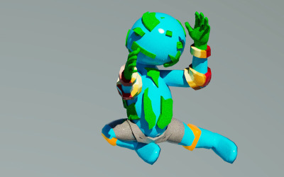 Earth Man 3D-s modell Rigged And Animált VR / AR / low-poly 3d modell