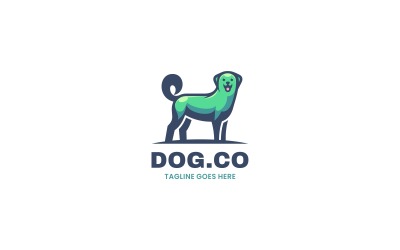 Hund einfaches Maskottchen Logo Design