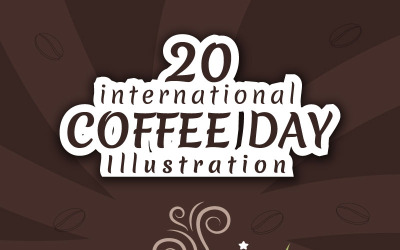 20 Internationella kaffedagen Illustration