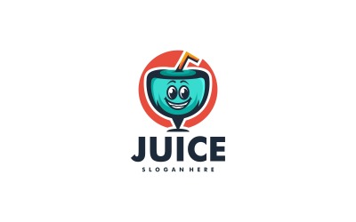 Logotipo de desenho animado de mascote de suco