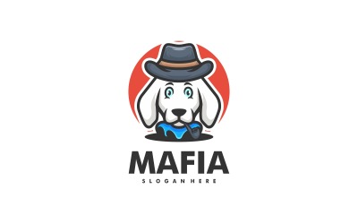 Mafia-Hundeeinfaches Maskottchen-Logo