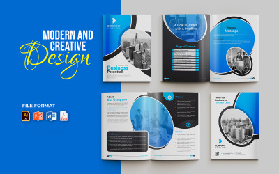 Profil d&amp;#39;entreprise créatif et moderne Modèle de brochure commerciale polyvalente de 24 pages