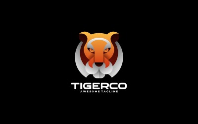 Тигр градієнт барвистий дизайн логотипу