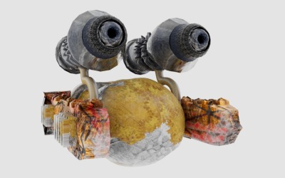 Űrhajó teljesen modellezett belsővel Low-poly 3D modell Low-poly 3D modell