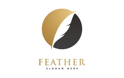 Feather Vector Logo Design Template V11