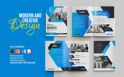 Kreatív és modern üzleti ajánlat 16 oldalas többcélú brosúra sablon