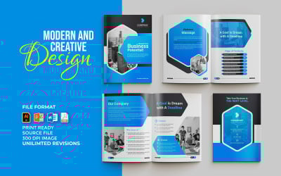 Modèle de brochure commerciale polyvalente de 16 pages