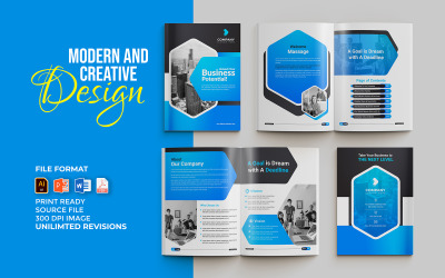 Modello di brochure aziendale multiuso da 16 pagine