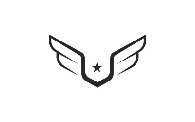 Modello di progettazione di logo di vettore di ali V2