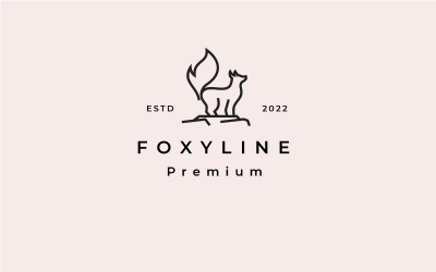 Fox Line Art Logo Design Ilustracja wektorowa