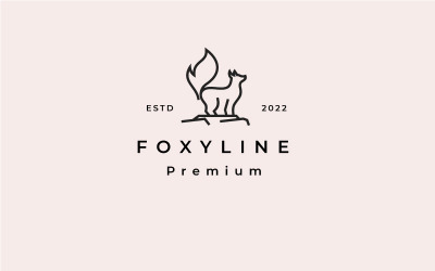 Fox Line Art Logo Design Vector Illustration