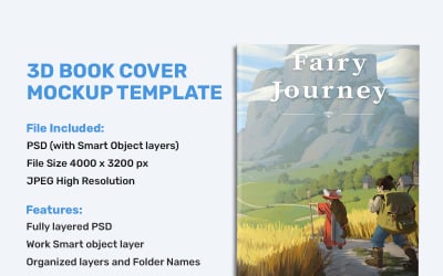 Mockup A halboffenes Buch stehend