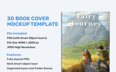 Mockup een half open boek staand