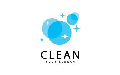 Modèle de conception de logo vectoriel de nettoyage ou de lavage V4