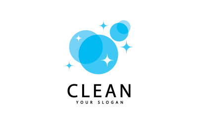 Modelo de design de logotipo vetorial de limpeza ou lavagem V4