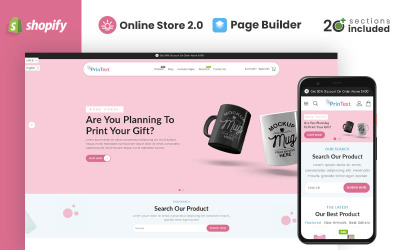 Obchod s tričkami Printtext, tisk motivu Shopify