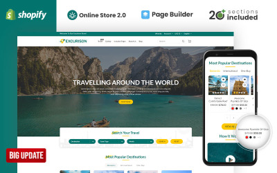 Тема Shopify Excurison Tours and Travel