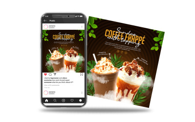 publication instagram publication sur les médias sociaux café freappe