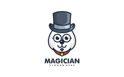 Logotipo de dibujos animados de oso mago