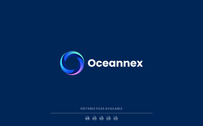 Logotipo de gradiente do oceano de letras