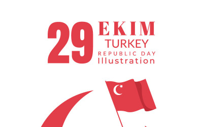14 Republikens dag Turkiet Illustration