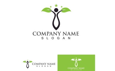 Gente Salud Vida Hoja Naturaleza Logo Vector 13
