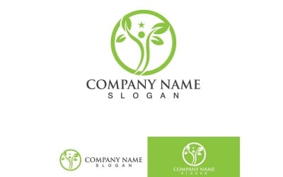 Gente Salud Vida Hoja Naturaleza Logo Vector 14