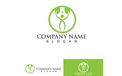 Gente Salud Vida Hoja Naturaleza Logo Vector 1