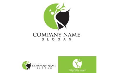 Gente Salud Vida Hoja Naturaleza Logo Vector 4
