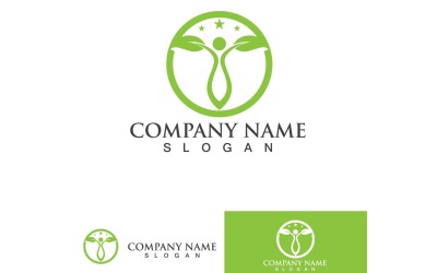 Gente Salud Vida Hoja Naturaleza Logo Vector 6