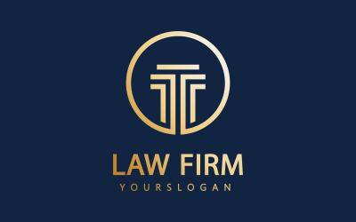 Hukuk Frim Sütunu Vektör Logo Tasarım Şablonu V1