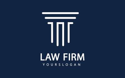 Hukuk Frim Sütunu Vektör Logo Tasarım Şablonu V3