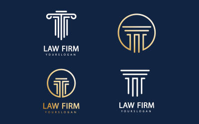 Law Frim Pillar Vector Logo Design sablon V5
