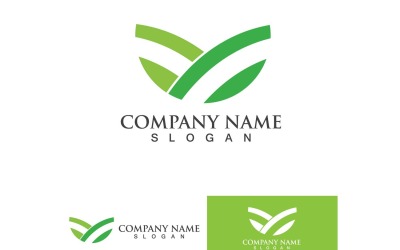 Boerderij Groene Thee Logo Elementen Ontwerp 1