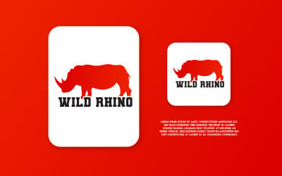 Creative Rhino Coloring Vector Logo Design Templates