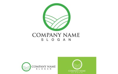Design de elementos de logotipo de chá verde de fazenda 5
