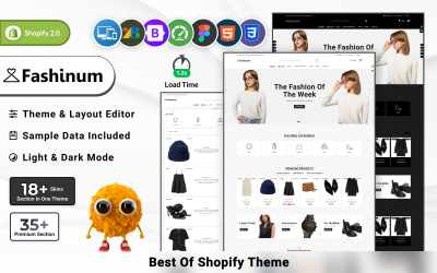Fashinum - Modello reattivo di Shopify 2.0 per moda e stoffa