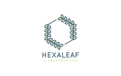 Hexagonal Leaf Logo Template