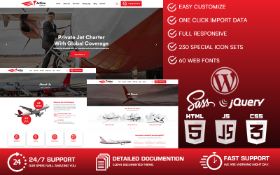 Jetline – Airlines WordPress téma