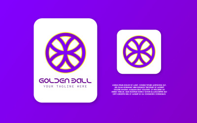 Kreatywne szablony do kolorowania złotej kuli wektor logo