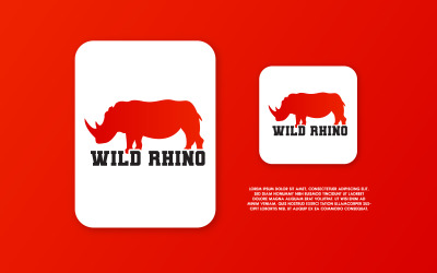 Modèles de conception de logo vectoriel à colorier créatif Rhino