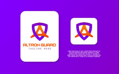 Modèles de conception de logo vectoriel à colorier Creative Guard