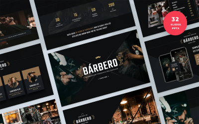 Modello di presentazione del negozio di barbiere PowerPoint