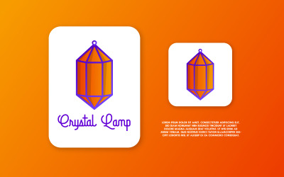 Modelos de Design de Logotipo Vetorial para Colorir Lâmpada de Cristal Criativa