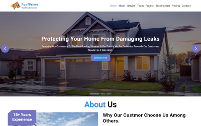 RoofPrime – střešní služba Šablona vstupní stránky HTML5